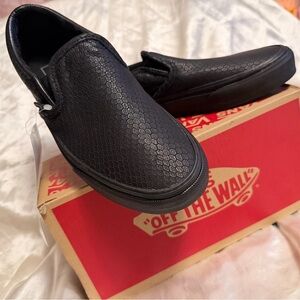 Vans Black Snakeskin Slip-On Sneakers